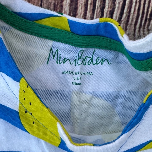 Mini Boden lemon stripe Kids Dress - Picture 2 of 7